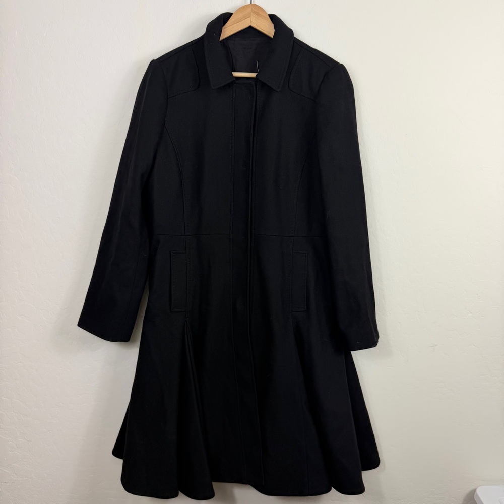 Valentino Wool Blend Flared‎ Black Coat Women's Size 48